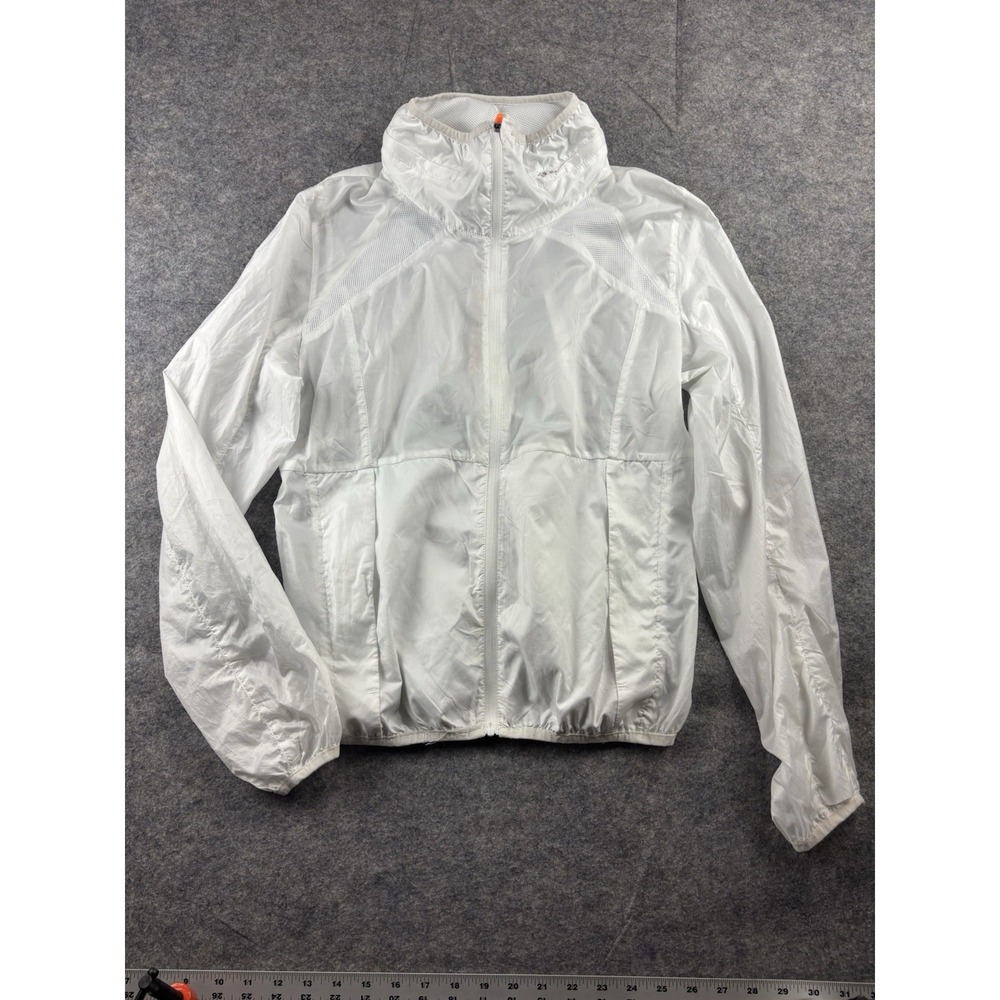 Zyia Active L Ghost Trainer‎ White 1/2 Zip Windbreaker Jacket Packable Pockets